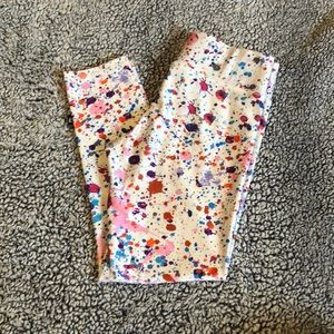 Terez White Paint Splatter Capri